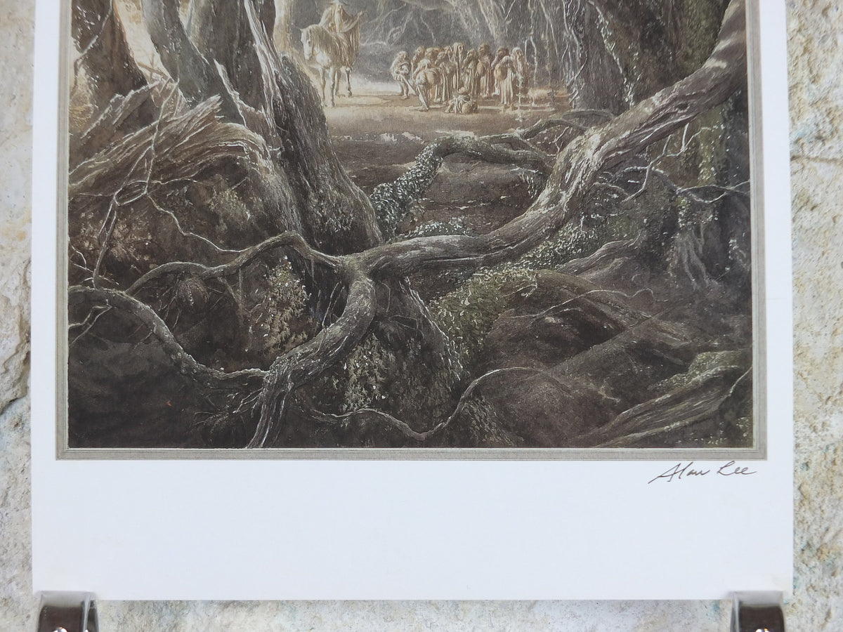 Signed 1997 Mirkwood Poster, by Alan Lee, At the Forest Gate from The Hobbit, J.R.R. Tolkien, illustration print wall art decor