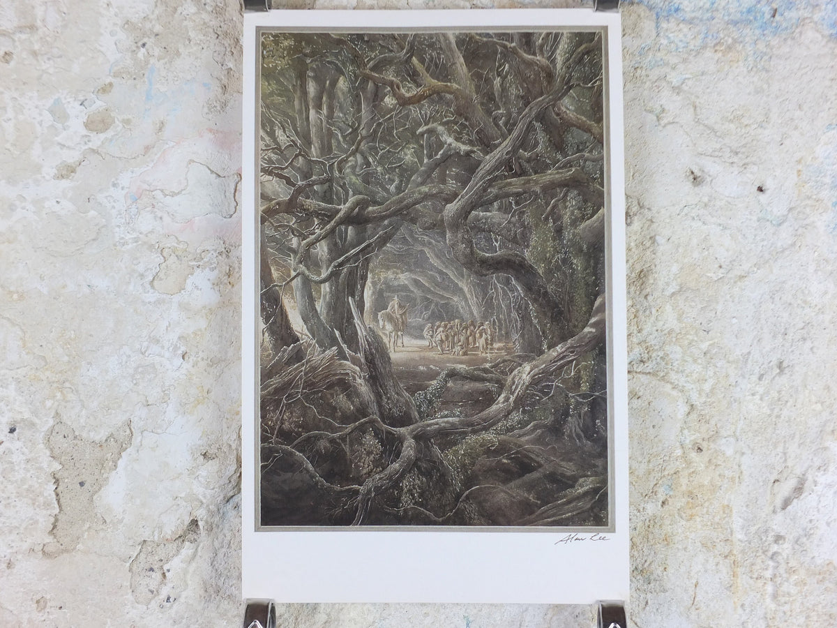 Signed 1997 Mirkwood Poster, by Alan Lee, At the Forest Gate from The Hobbit, J.R.R. Tolkien, illustration print wall art decor