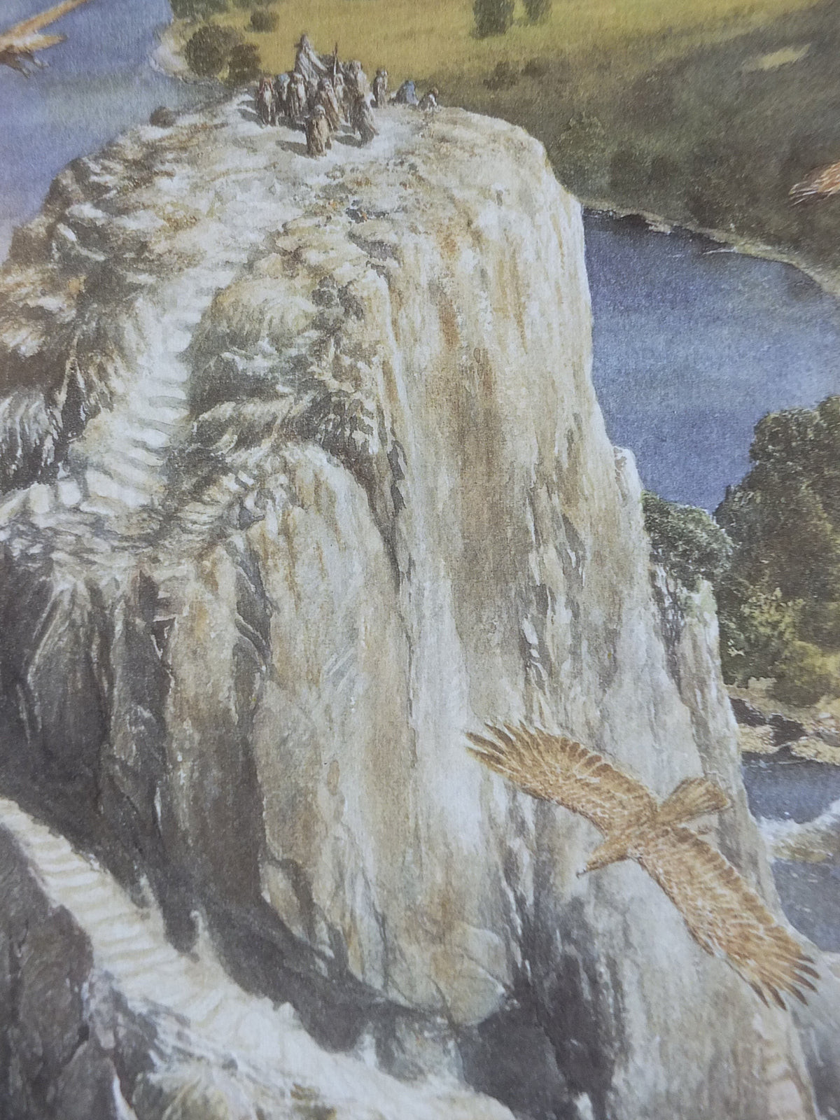 Signed 1997 The Carrock Poster, by Alan Lee, from The Hobbit, J.R.R. Tolkien, Beorn and the Eagles, illustration print wall art decor