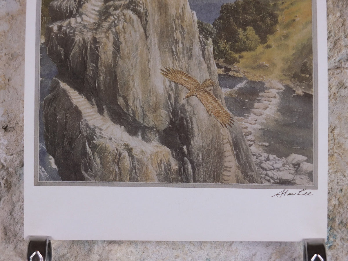 Signed 1997 The Carrock Poster, by Alan Lee, from The Hobbit, J.R.R. Tolkien, Beorn and the Eagles, illustration print wall art decor