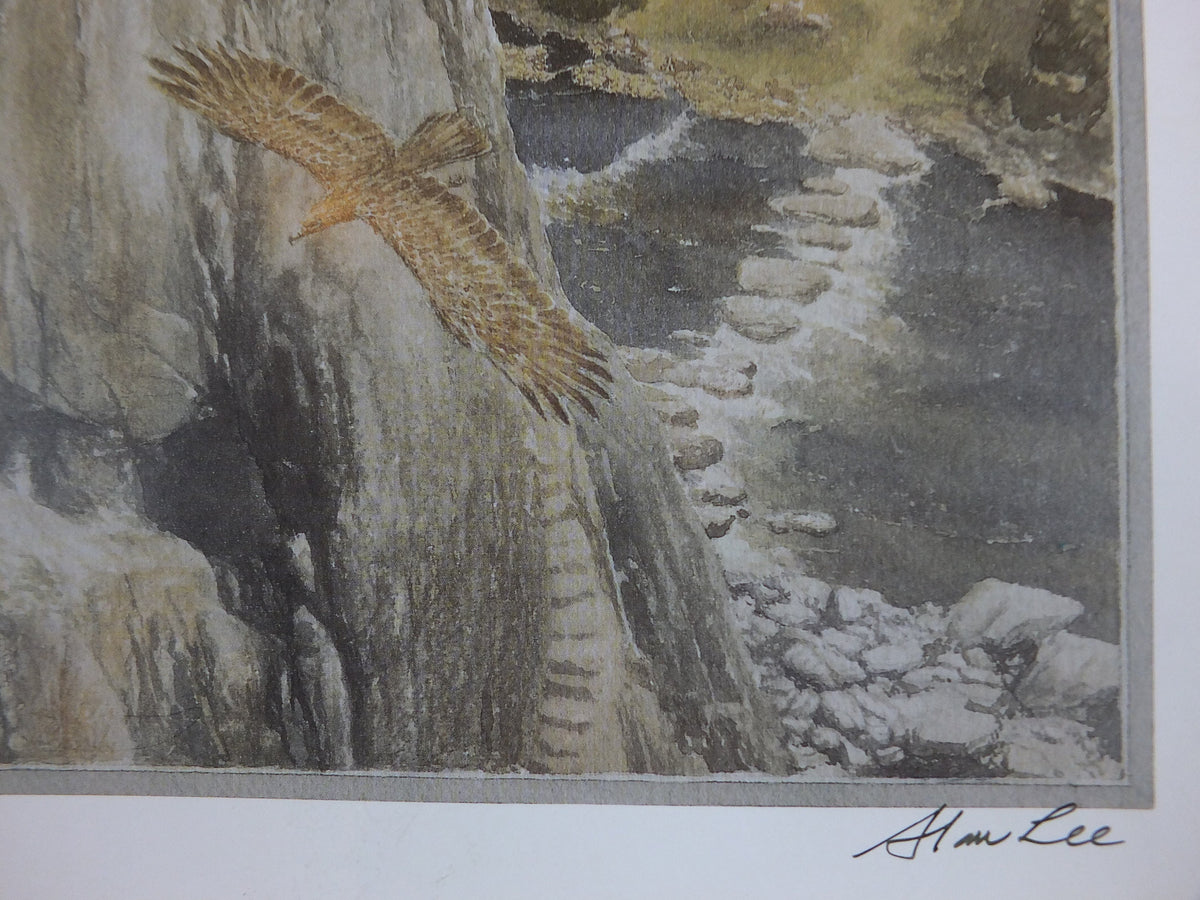 Signed 1997 The Carrock Poster, by Alan Lee, from The Hobbit, J.R.R. Tolkien, Beorn and the Eagles, illustration print wall art decor
