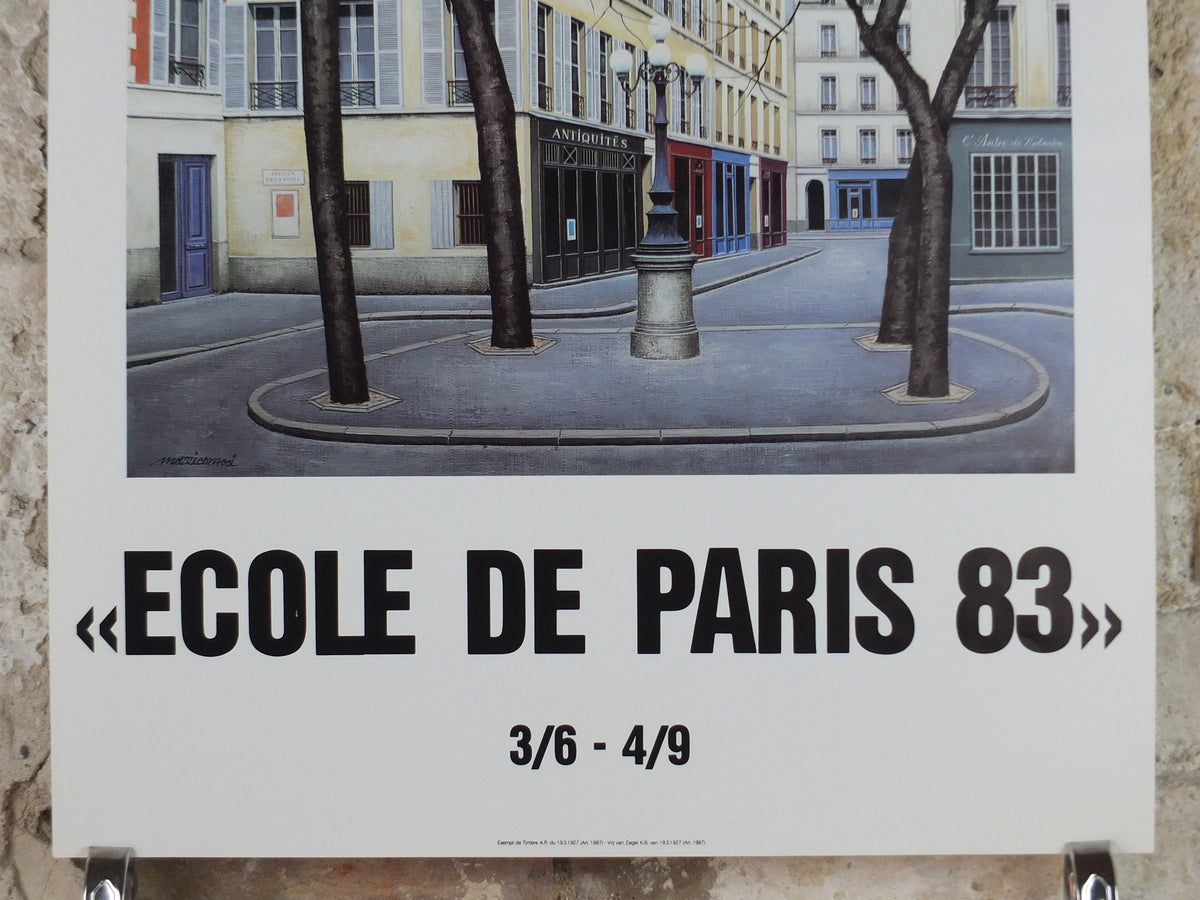 1983 School of Paris Poster, Place Furstenburg, Paris by Angelo Mozziconacci, Ecole de Paris, gallery exhibition, wall art decor