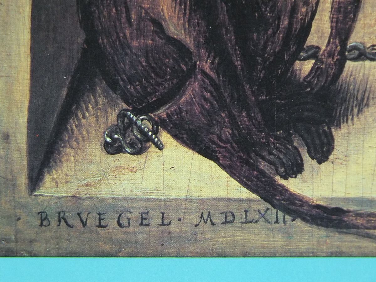 1980 Bruegel Poster, Two Chained Monkeys 1562, Pieter Bruegel the Elder, Dutch and Flemish artist gallery exhibition, wall art decor