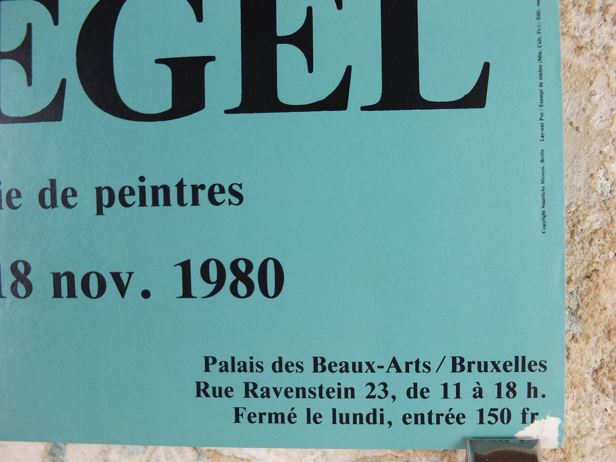 1980 Bruegel Poster, Two Chained Monkeys 1562, Pieter Bruegel the Elder, Dutch and Flemish artist gallery exhibition, wall art decor