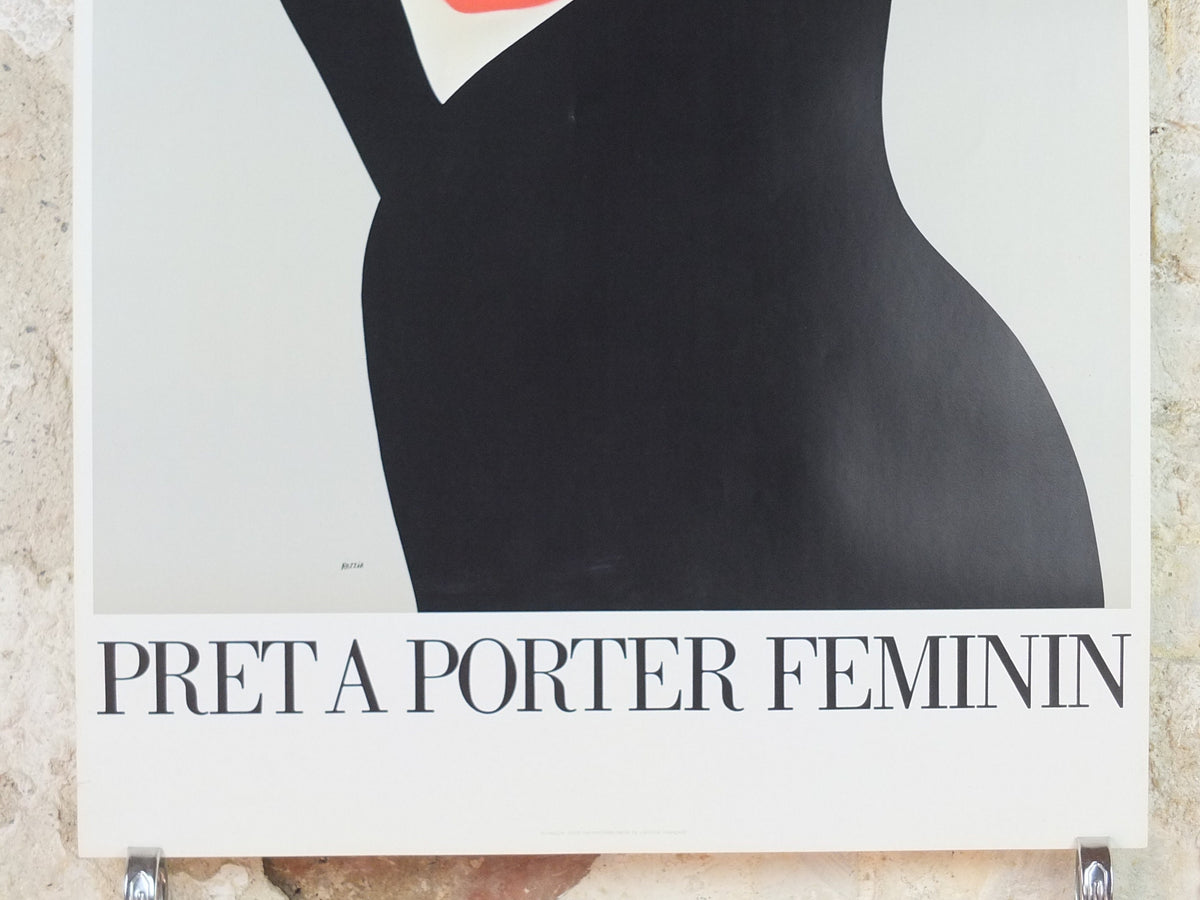 1981 Pret a Porter Feminin Paris Poster, by Razzia, Gérard Courbouleix–Dénériaz, art deco wall art decor