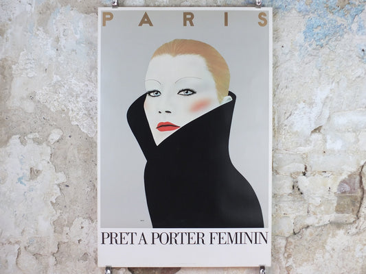 1981 Pret a Porter Feminin Paris Poster, by Razzia, Gérard Courbouleix–Dénériaz, art deco wall art decor