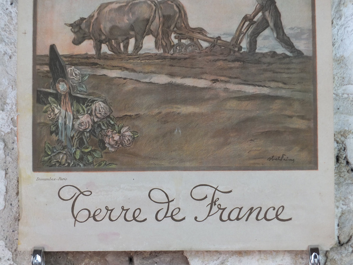1920 French WW1 War Bond Poster, by Abel Faivre, Credit Lyonnais, Embrunt National 1920, original antique, wall art decor