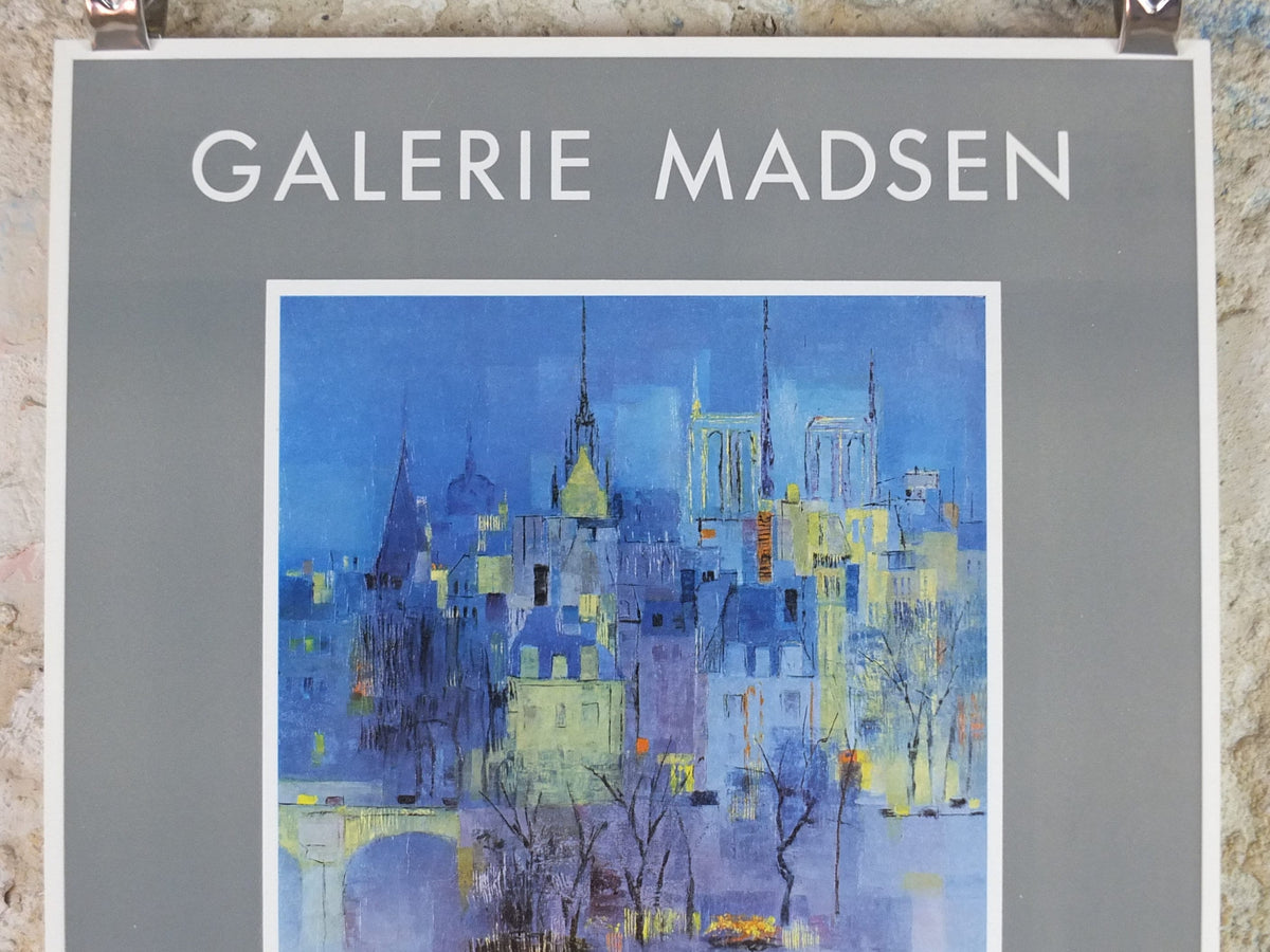 1962 Lancelot Ney Poster, László Ney at Galerie Madsen in Paris, cubism abstract, artist gallery exhibition, wall art decor