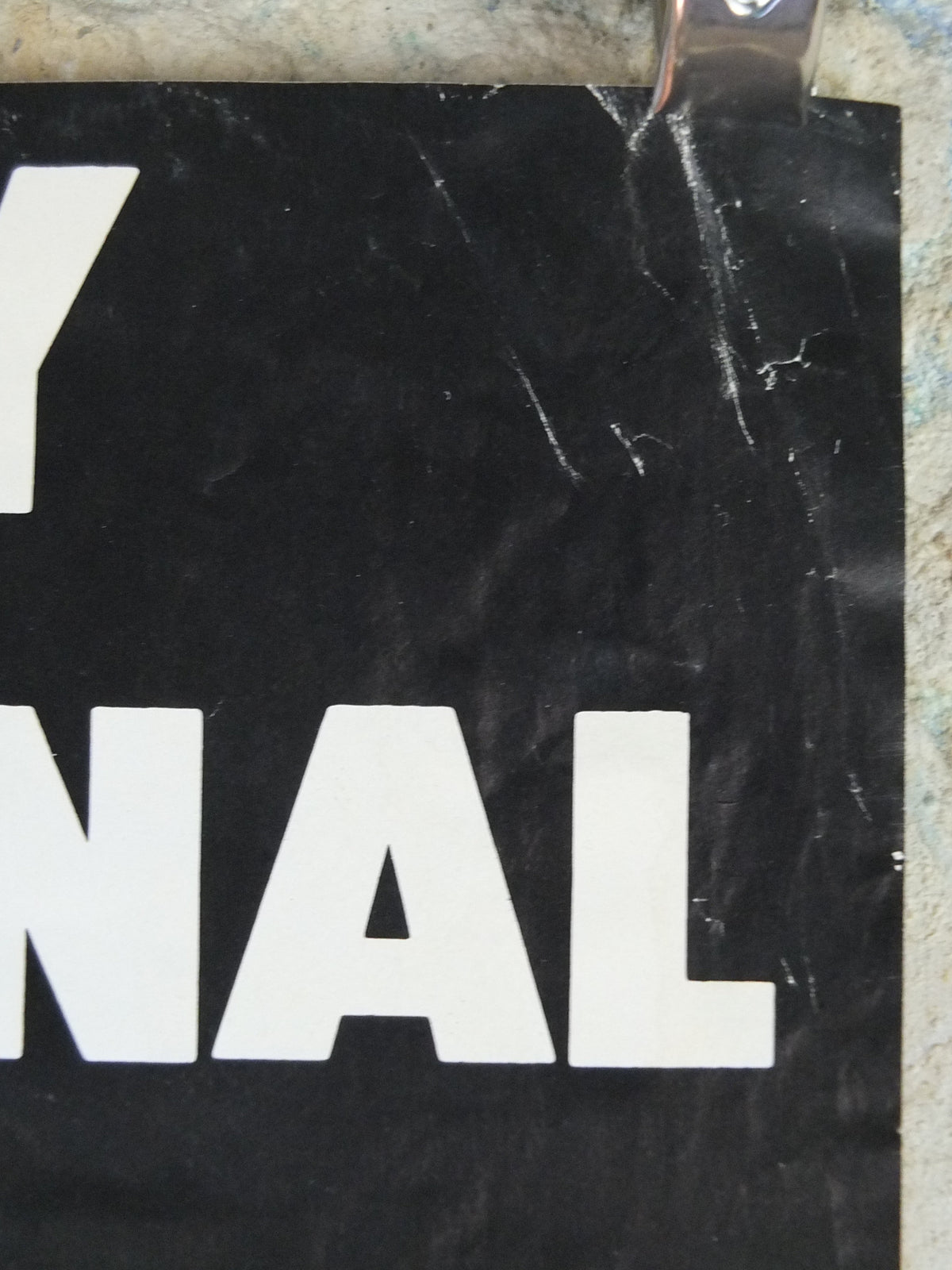 1979 Amnesty International Poster, monochrome drawing white on black of a pained face, Human Rights, wall art decor