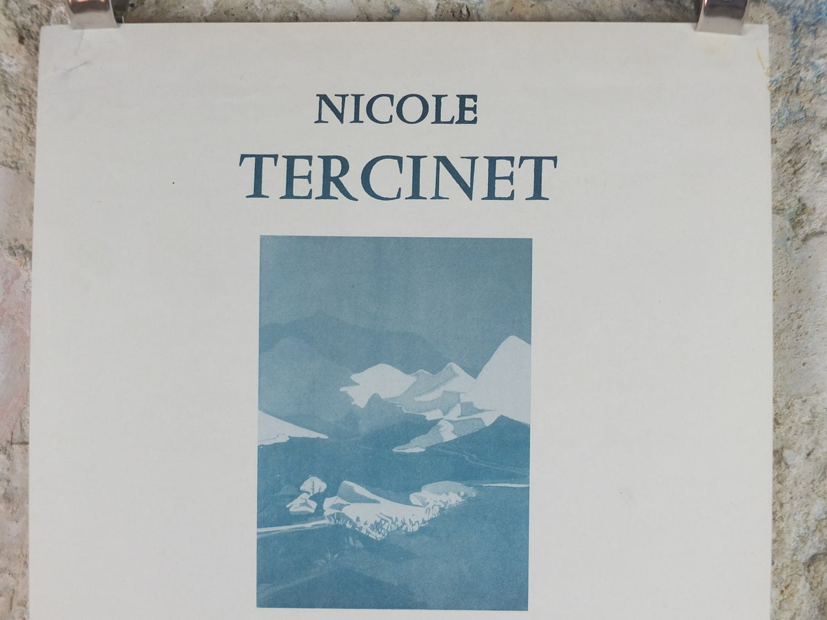 1978 Nicole Tercinet Poster, Mountain Landscapes, French painter, wall art decor