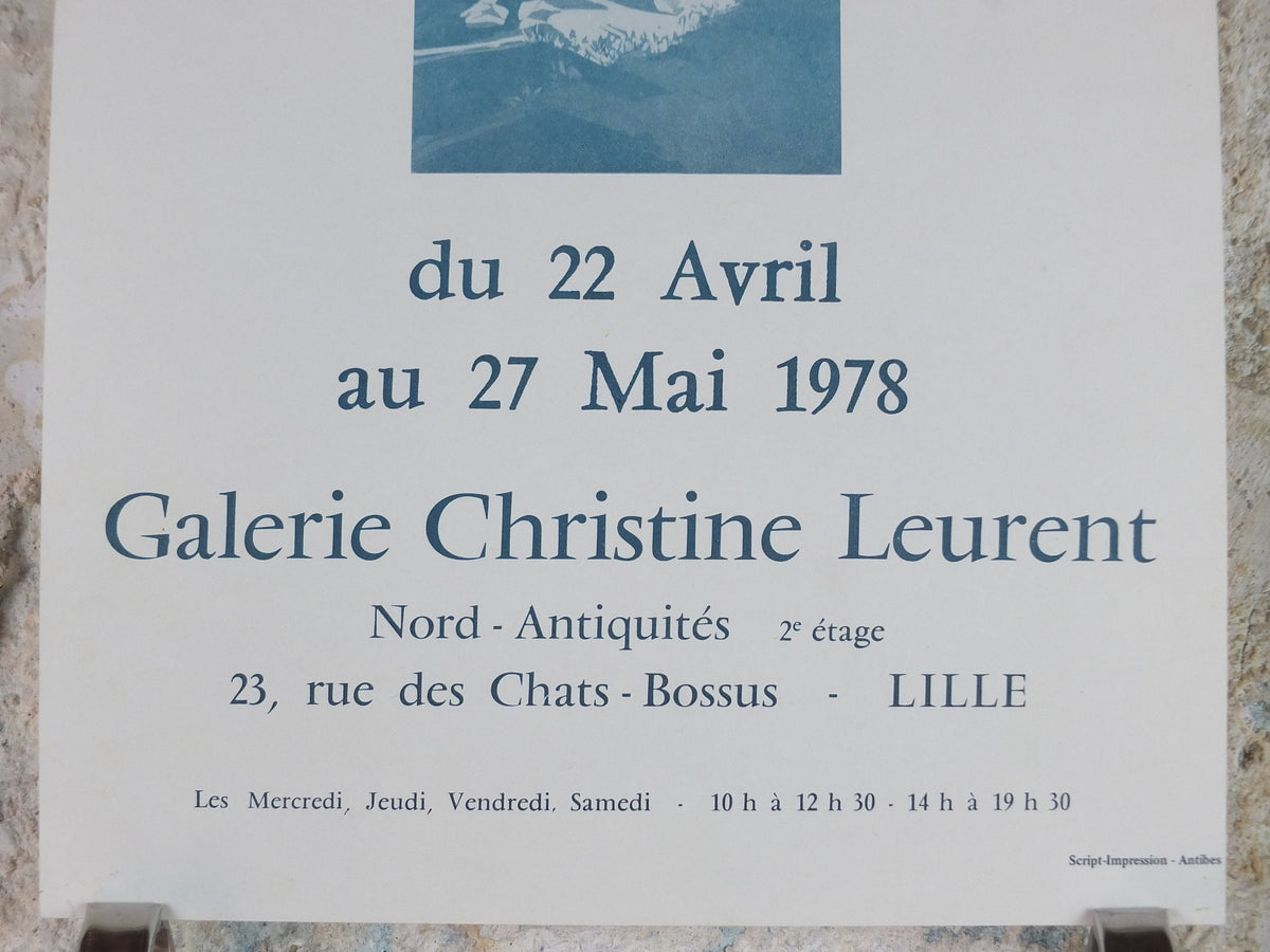 1978 Nicole Tercinet Poster, Mountain Landscapes, French painter, wall art decor