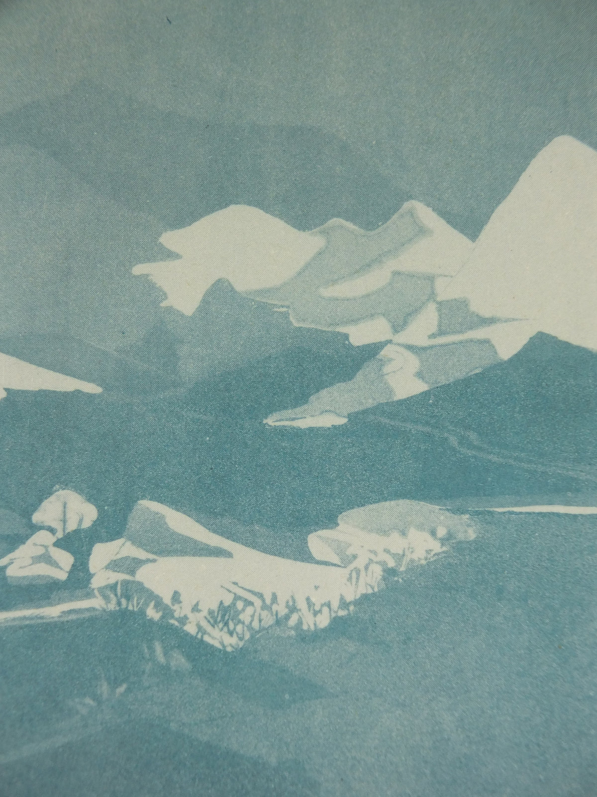 1978 Nicole Tercinet Poster, Mountain Landscapes, French painter, wall art decor
