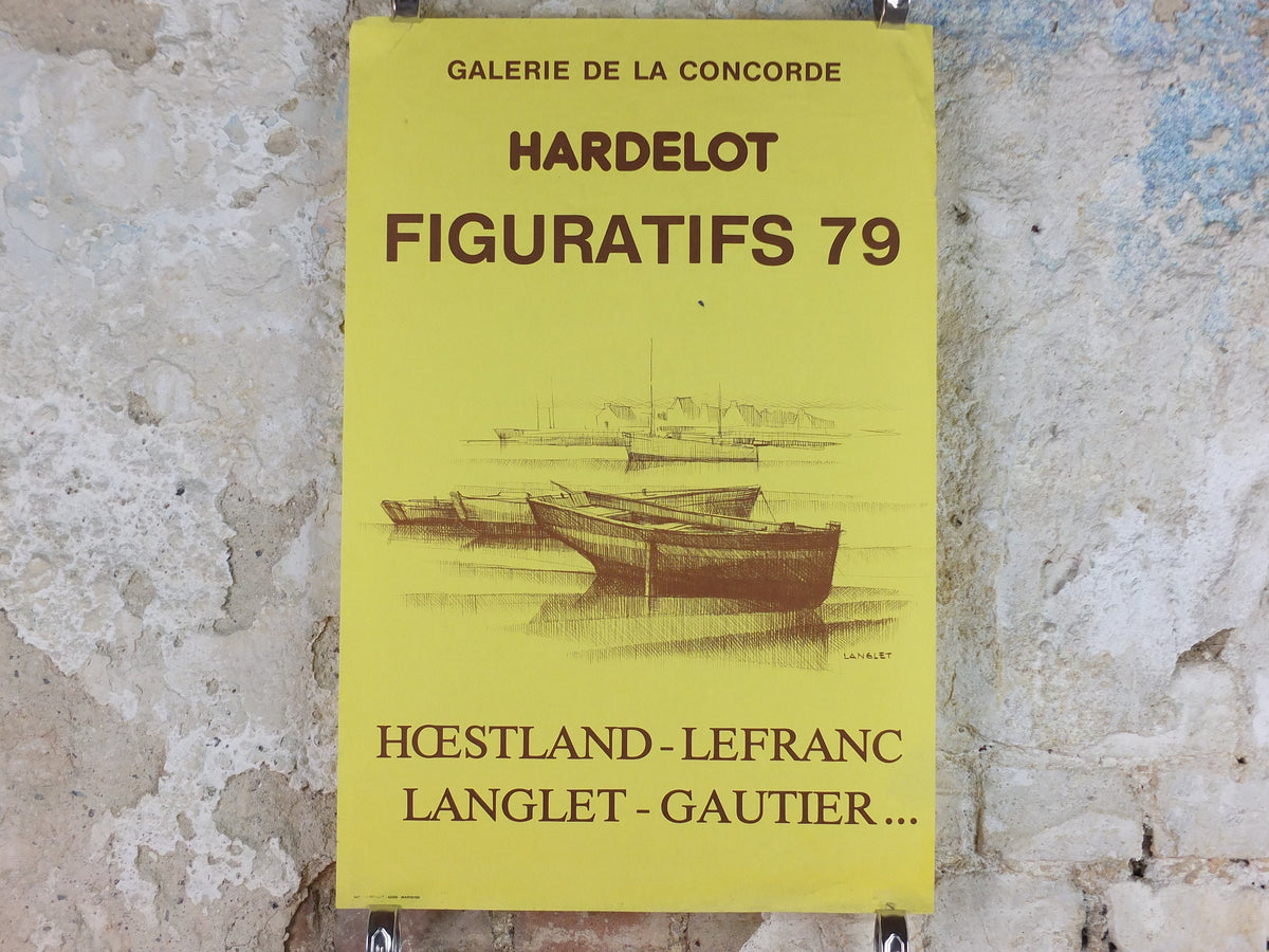 1979 Rowing dingy Poster, beach and fishing art, seascapes, French painter, wall art decor
