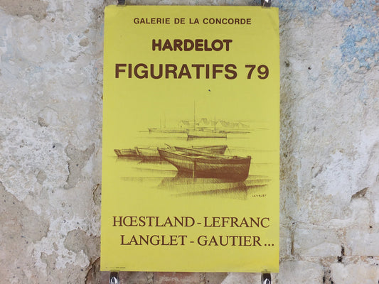 1979 Rowing dingy Poster, beach and fishing art, seascapes, French painter, wall art decor