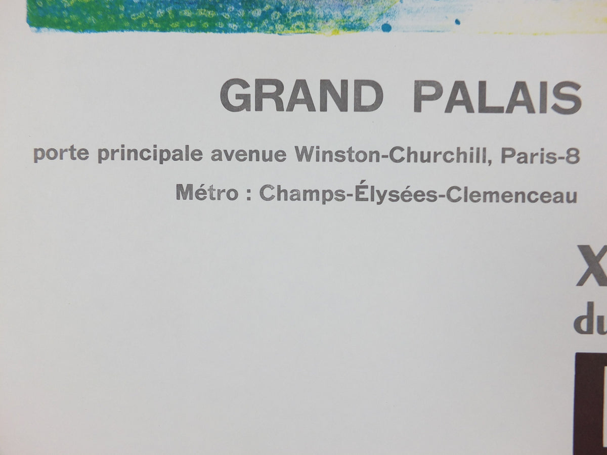 1972 Camille Hilaire Poster, Forest of strong greens and blues, French Cubism artist, Grand Palais Paris, wall art decor