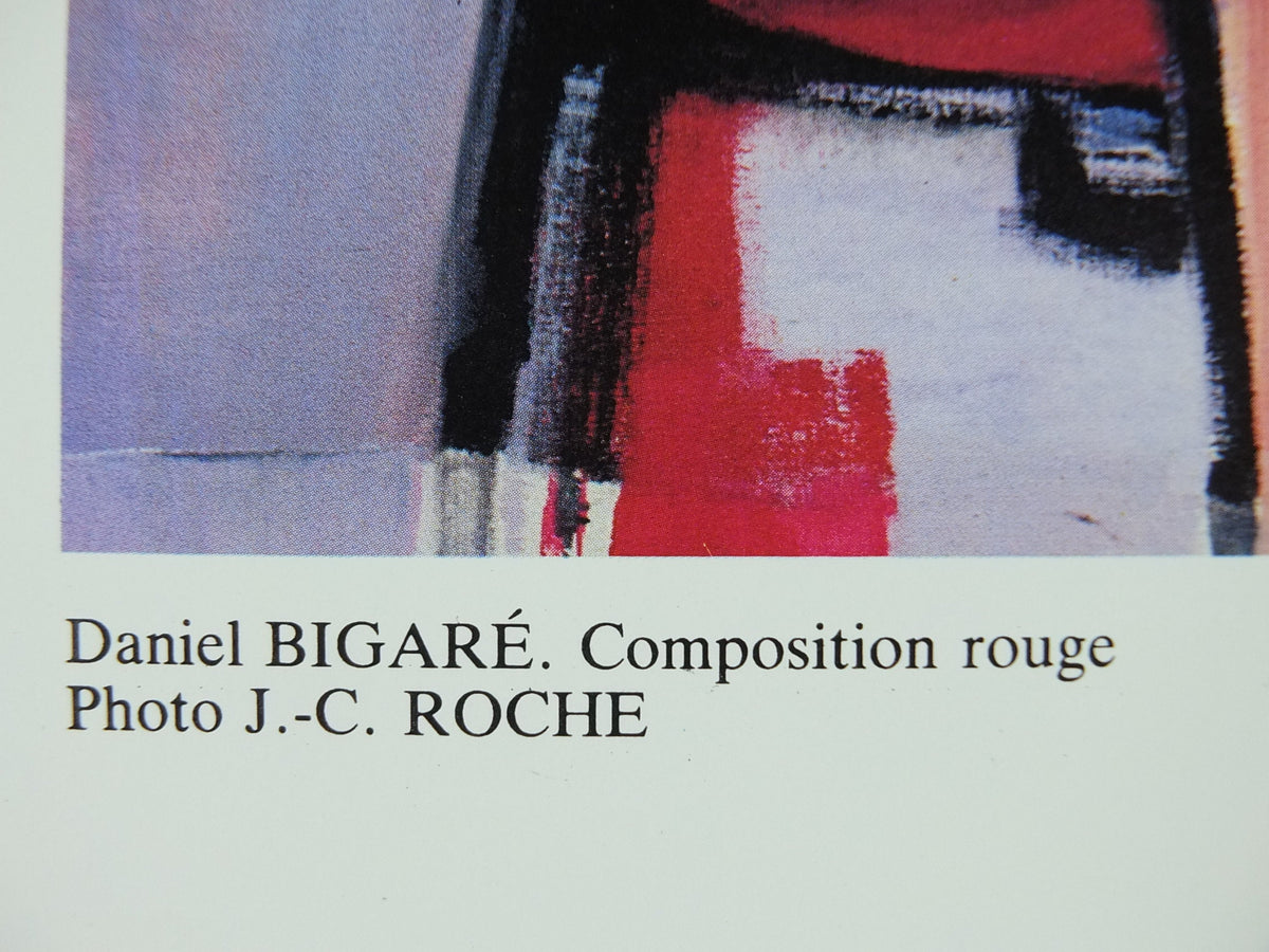 1983 Daniel Bigare Poster, Composition Rouge, Ministry of Post and Communications, Paris, artist gallery exhibition, wall art decor