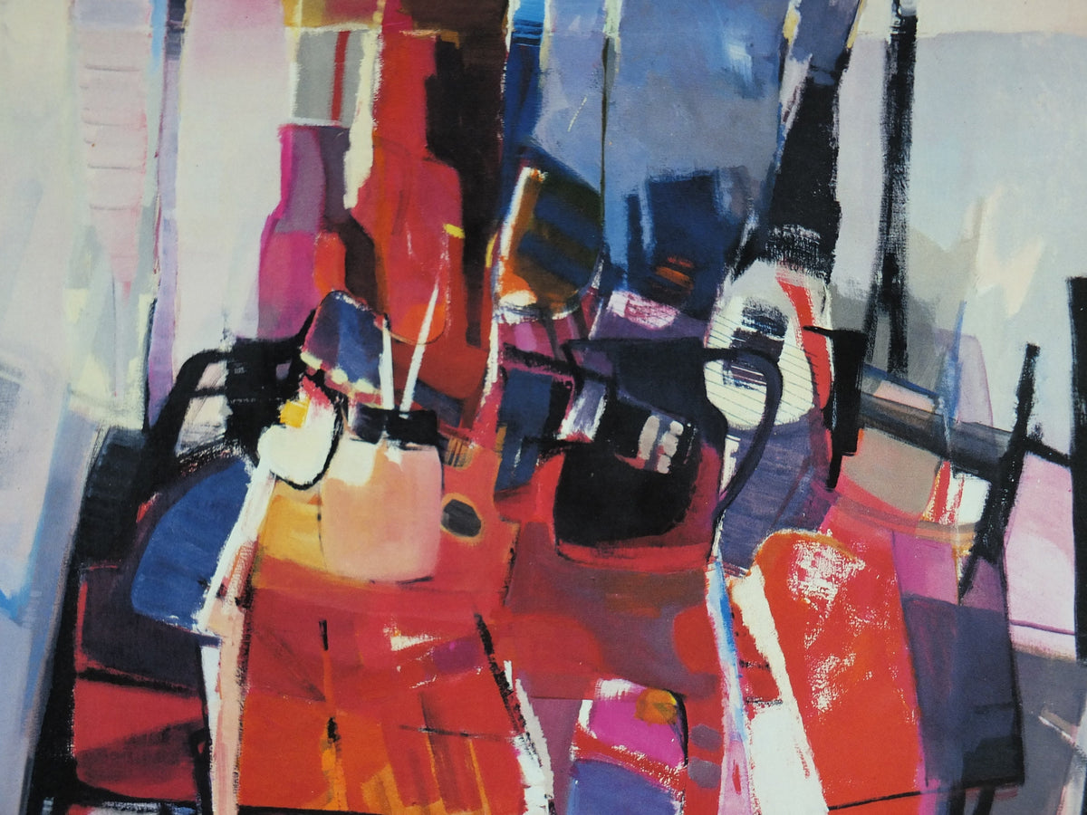 1983 Daniel Bigare Poster, Composition Rouge, Ministry of Post and Communications, Paris, artist gallery exhibition, wall art decor