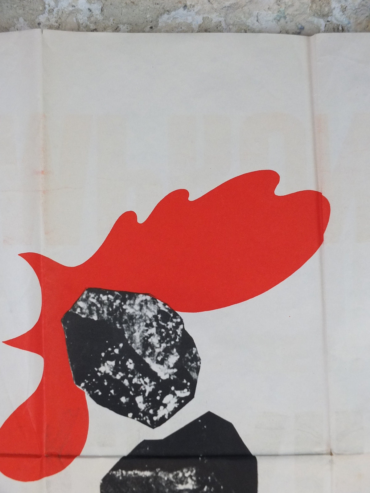 1955 Coal mining- Charbon Richesse Nationale Poster, Tricolour Rooster, RL Dupuy, French Energy Industry, fossil fuel Bonds, wall art decor