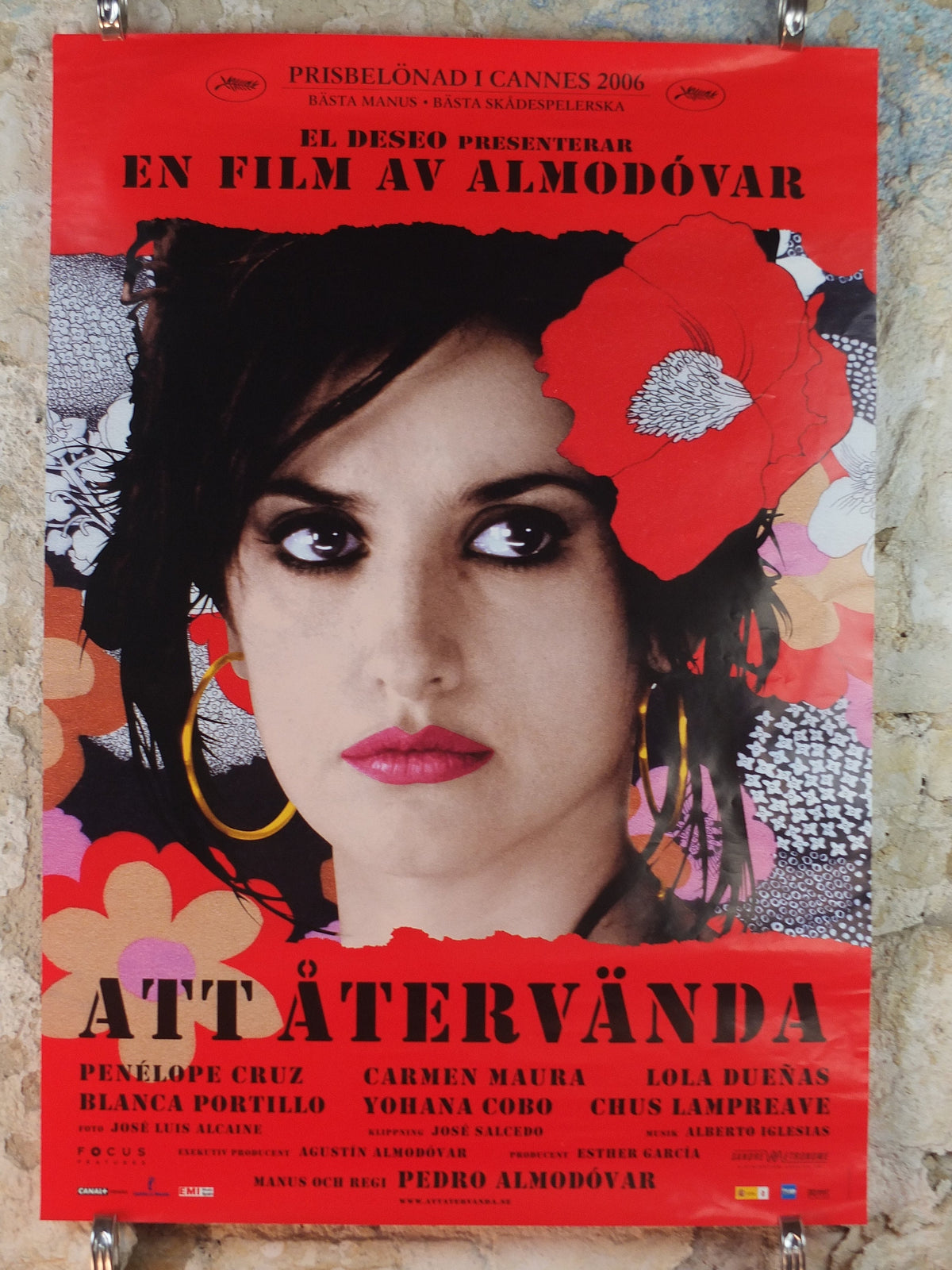 2006 Volver Poster, Pedro Almodóvar, Penelope Cruz, To go back, Att återvända, double sided, wall art cinema film memorabilia