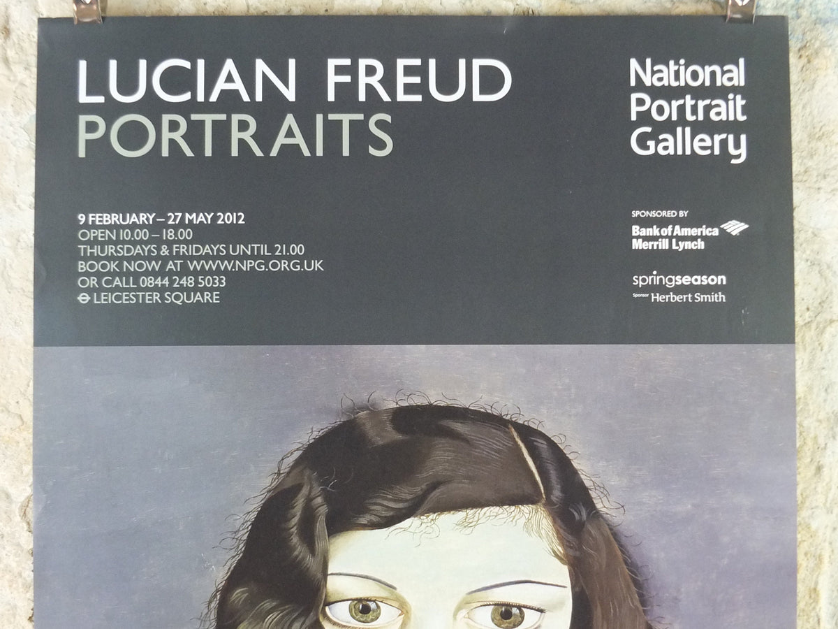2012 Lucian Freud Poster, Girl in a Dark Jacket 1947, National Portrait Gallery, Figurative Realism, gallery exhibition, wall art decor