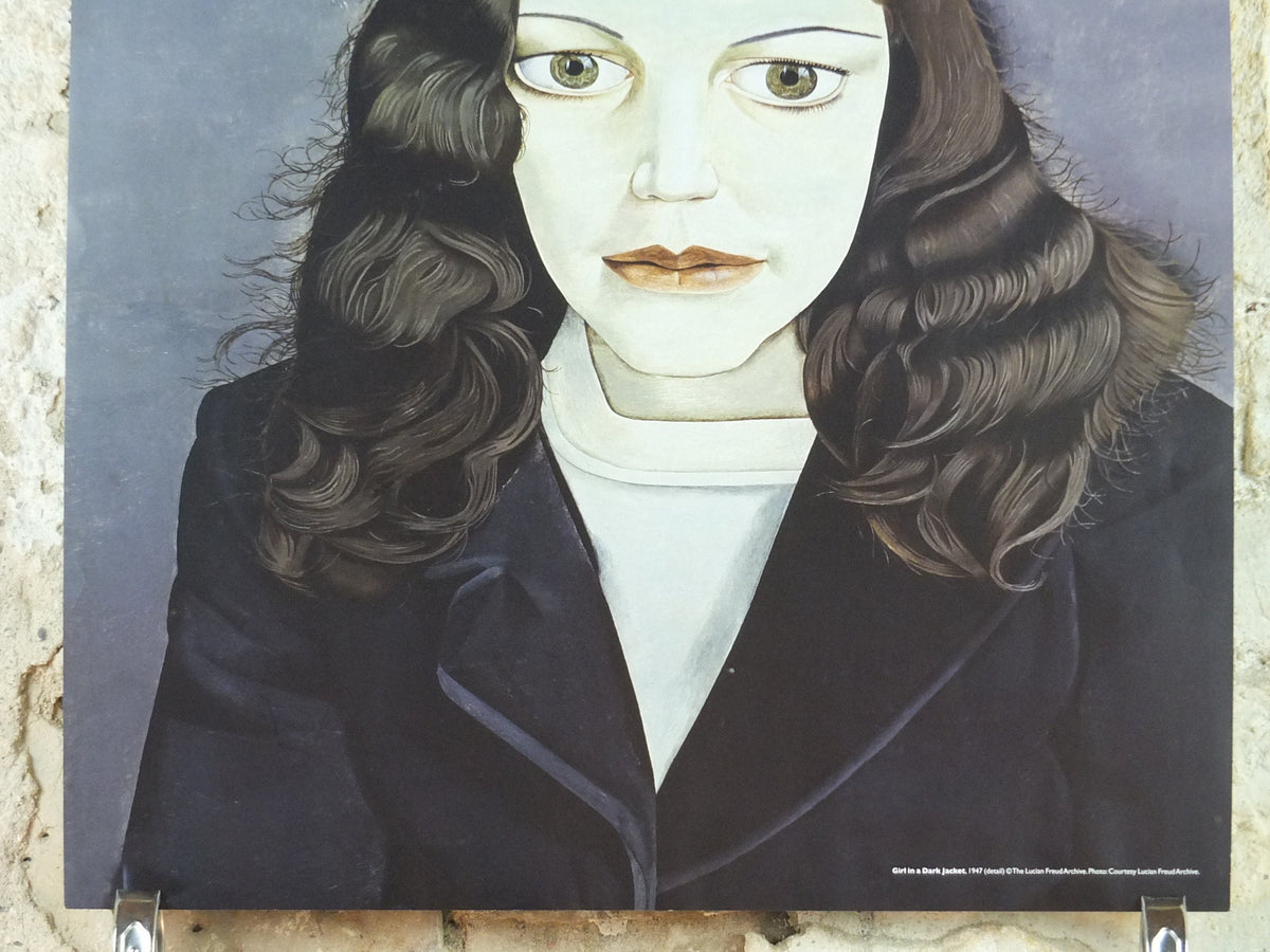 2012 Lucian Freud Poster, Girl in a Dark Jacket 1947, National Portrait Gallery, Figurative Realism, gallery exhibition, wall art decor
