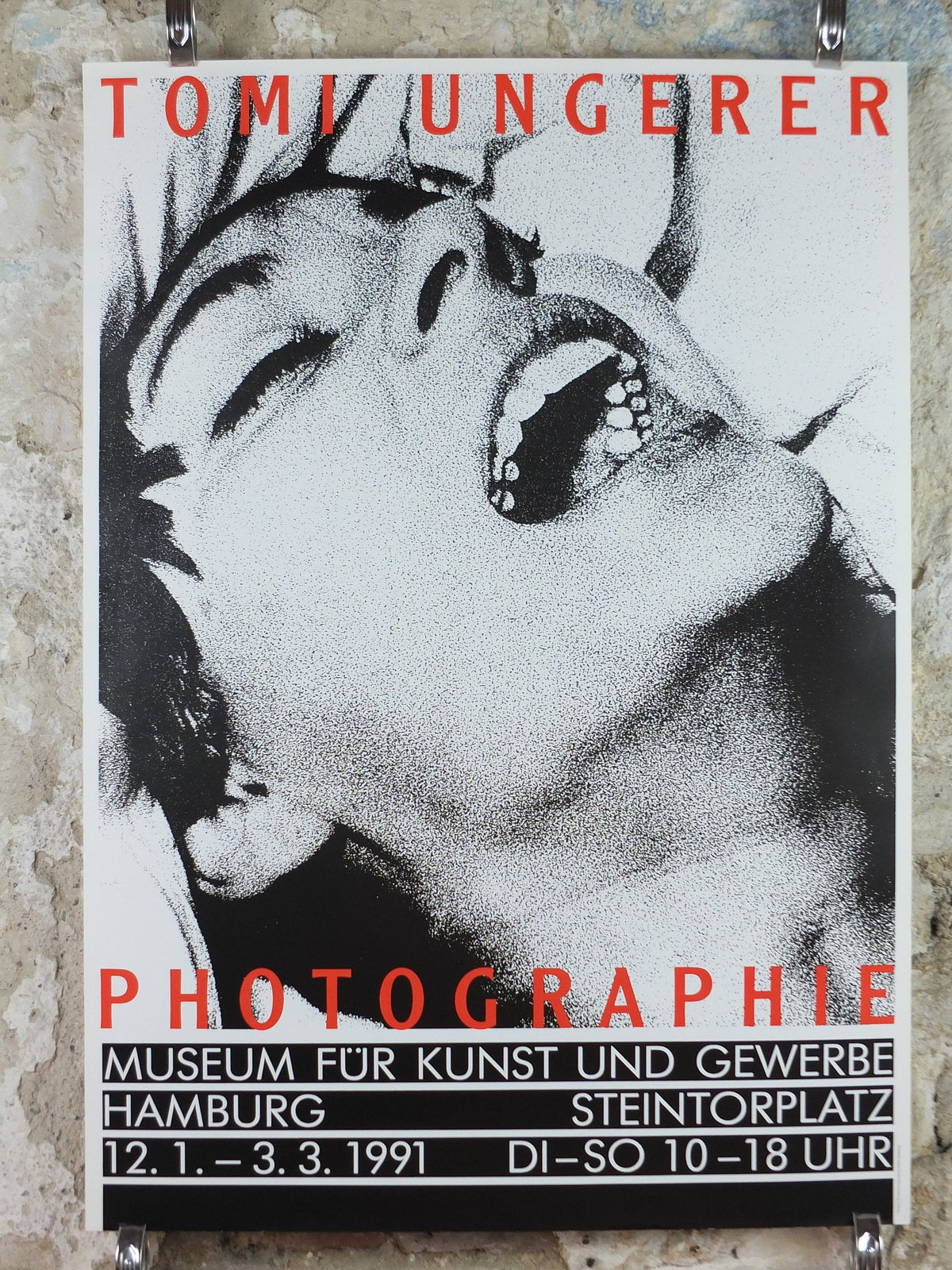 1991 Tomi Ungerer Poster, Face of a Woman, Photography, gallery exhibition, wall art decor