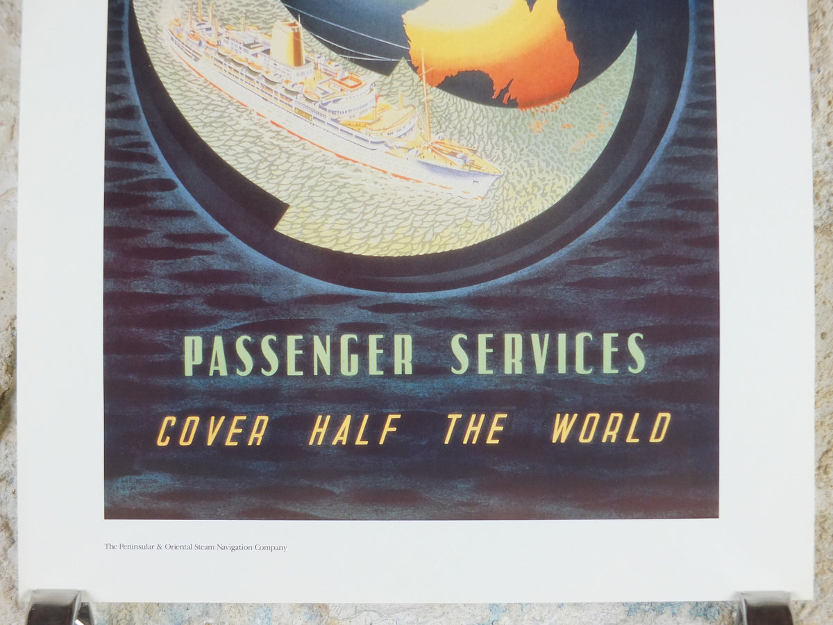 1980s P&O Travel Poster, Moments from the Peninsular and Oriental Steam Navigation Company Poster Collection, travel tourism, wall art decor