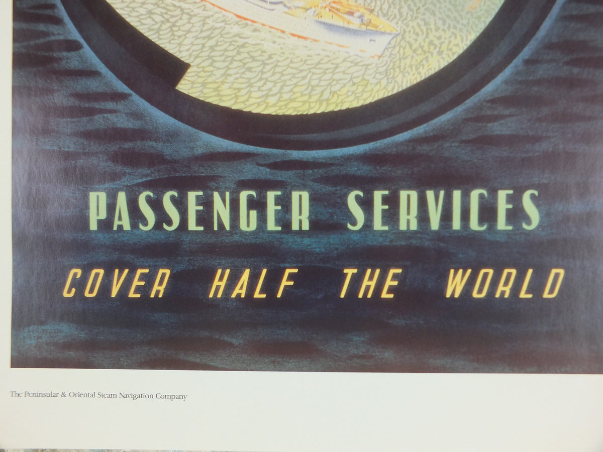 1980s P&O Travel Poster, Moments from the Peninsular and Oriental Steam Navigation Company Poster Collection, travel tourism, wall art decor