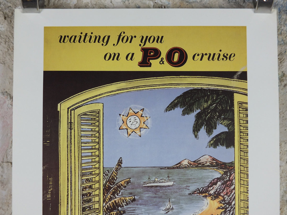 1980s P&O Travel Poster, Moments from the Peninsular and Oriental Steam Navigation Company Poster Collection, travel tourism, wall art decor
