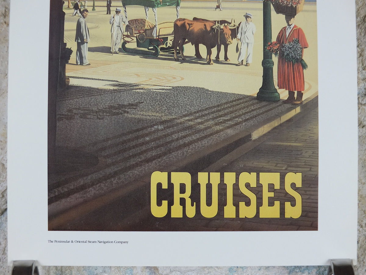 1980s P&O Travel Poster, Moments from the Peninsular and Oriental Steam Navigation Company Poster Collection, travel tourism, wall art decor