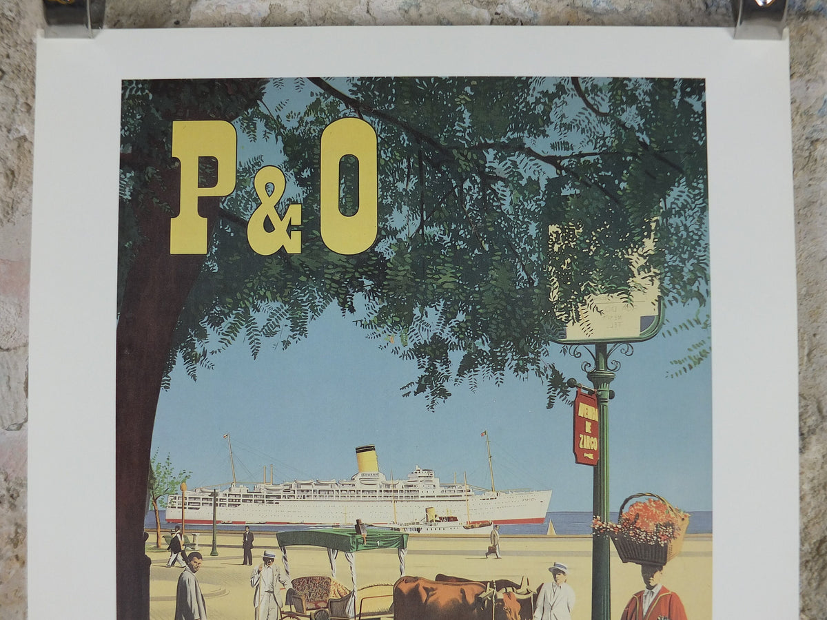 1980s P&O Travel Poster, Moments from the Peninsular and Oriental Steam Navigation Company Poster Collection, travel tourism, wall art decor