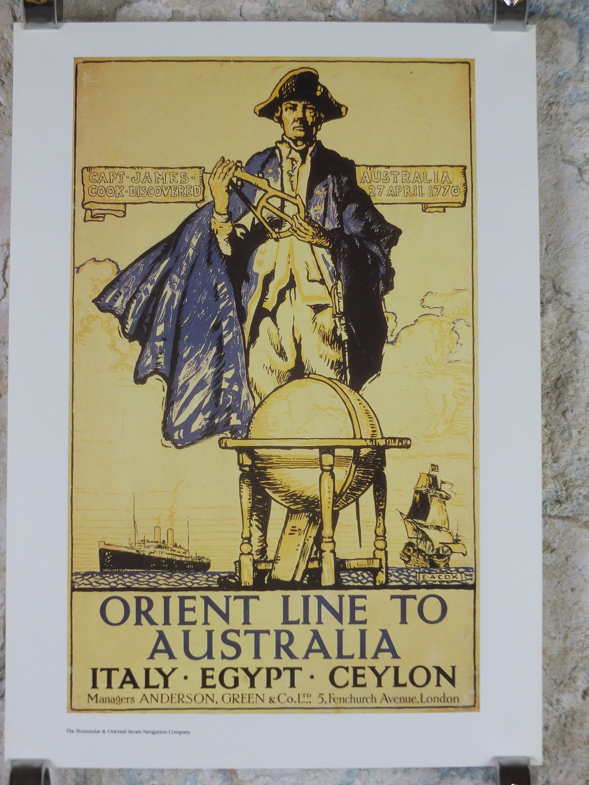 1980s P&O Travel Poster, Moments from the Peninsular and Oriental Steam Navigation Company Poster Collection, travel tourism, wall art decor