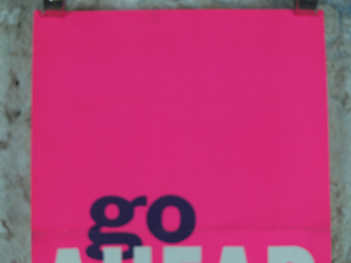 1962 Tory Conservative Party Poster, Go ahead, Go Conservative, Pink Purple Tory election campaigning, Political Propaganda wall art decor