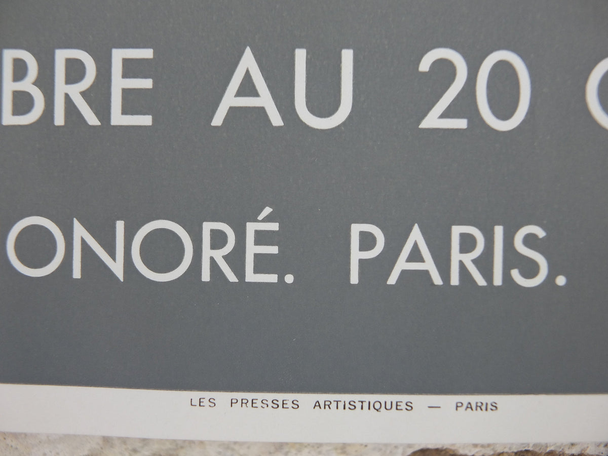 1962 Lancelot Ney Poster, László Ney at Galerie Madsen in Paris, cubism abstract, artist gallery exhibition, wall art decor