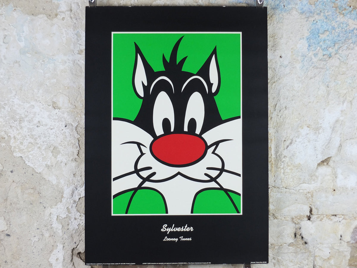 1993 Sylvester the Cat Poster, Looney Tunes and Merrie Melodies by Warner Bros, cartoon and comic wall art decor
