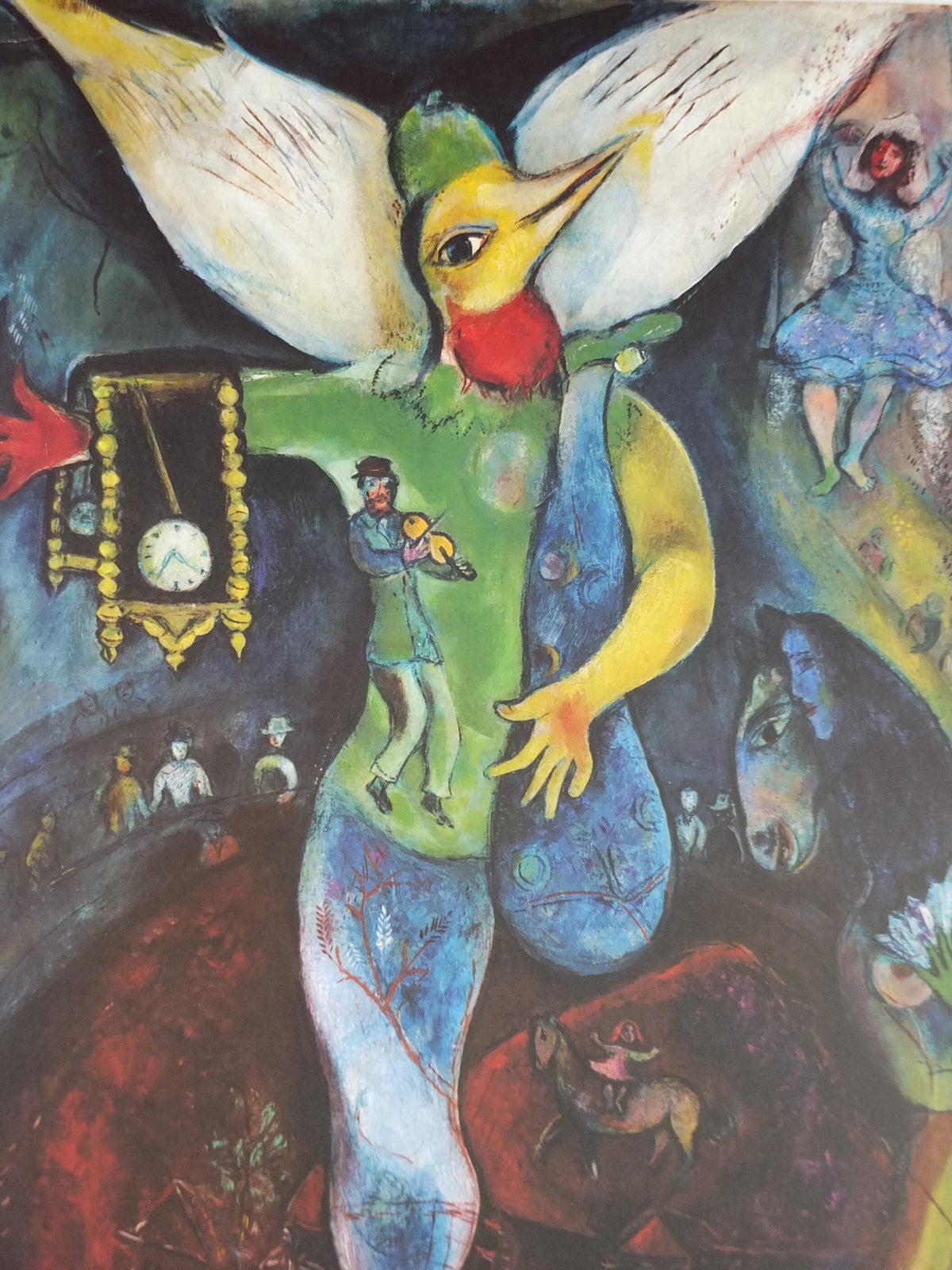 1984 Marc Chagall Poster, The Juggler 1943, Le Jongleur, Cubism and Expressionism, gallery exhibition, wall art decor