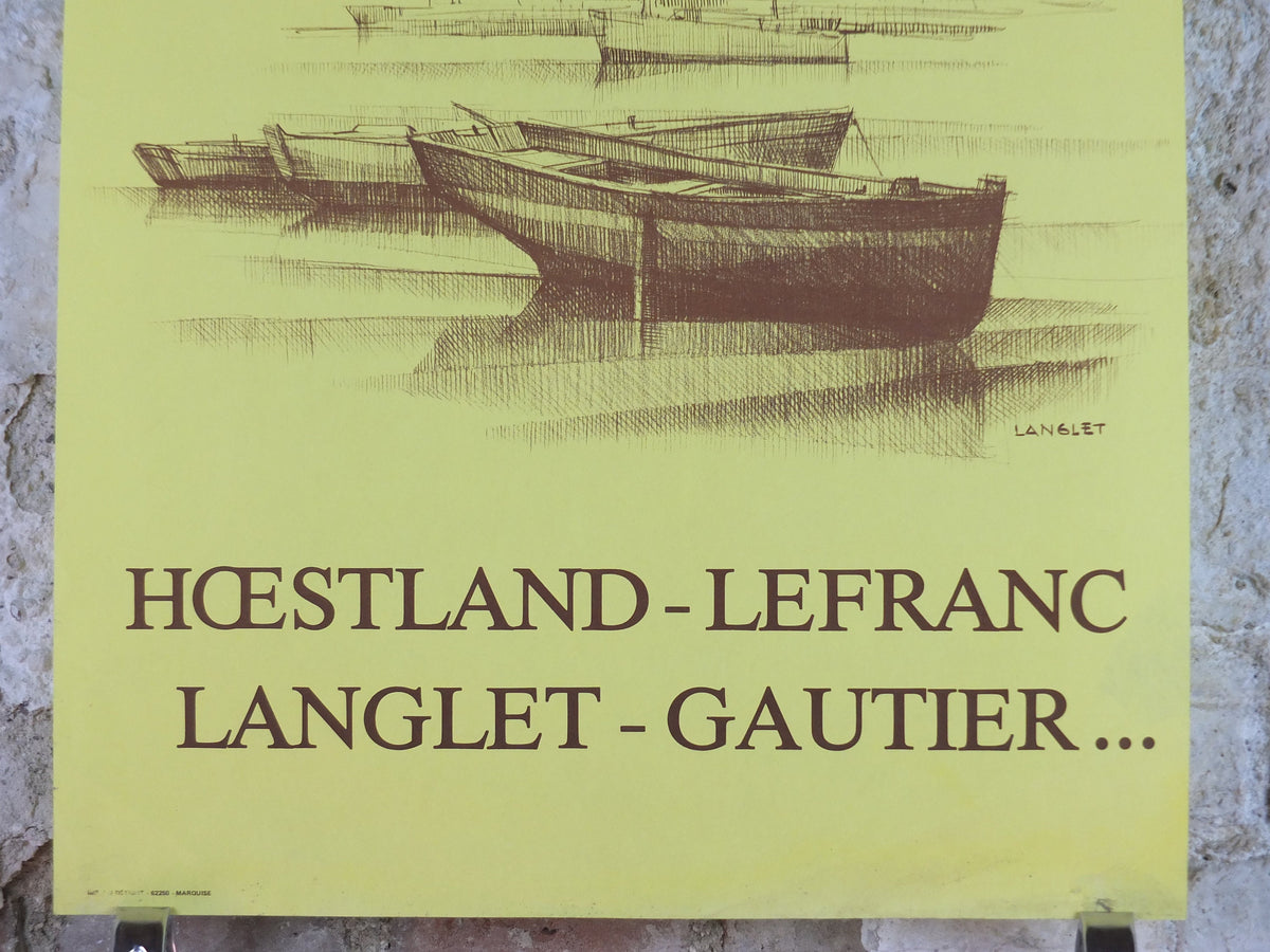 1979 Rowing dingy Poster, beach and fishing art, seascapes, French painter, wall art decor