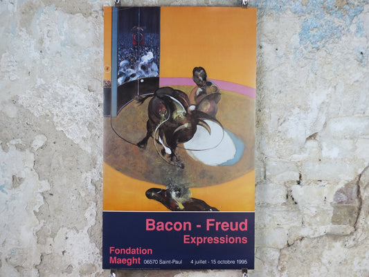 1995 Francis Bacon Poster, Study for a Bullfight 1969, Maeght, Figurative Realism, gallery exhibition, wall art decor