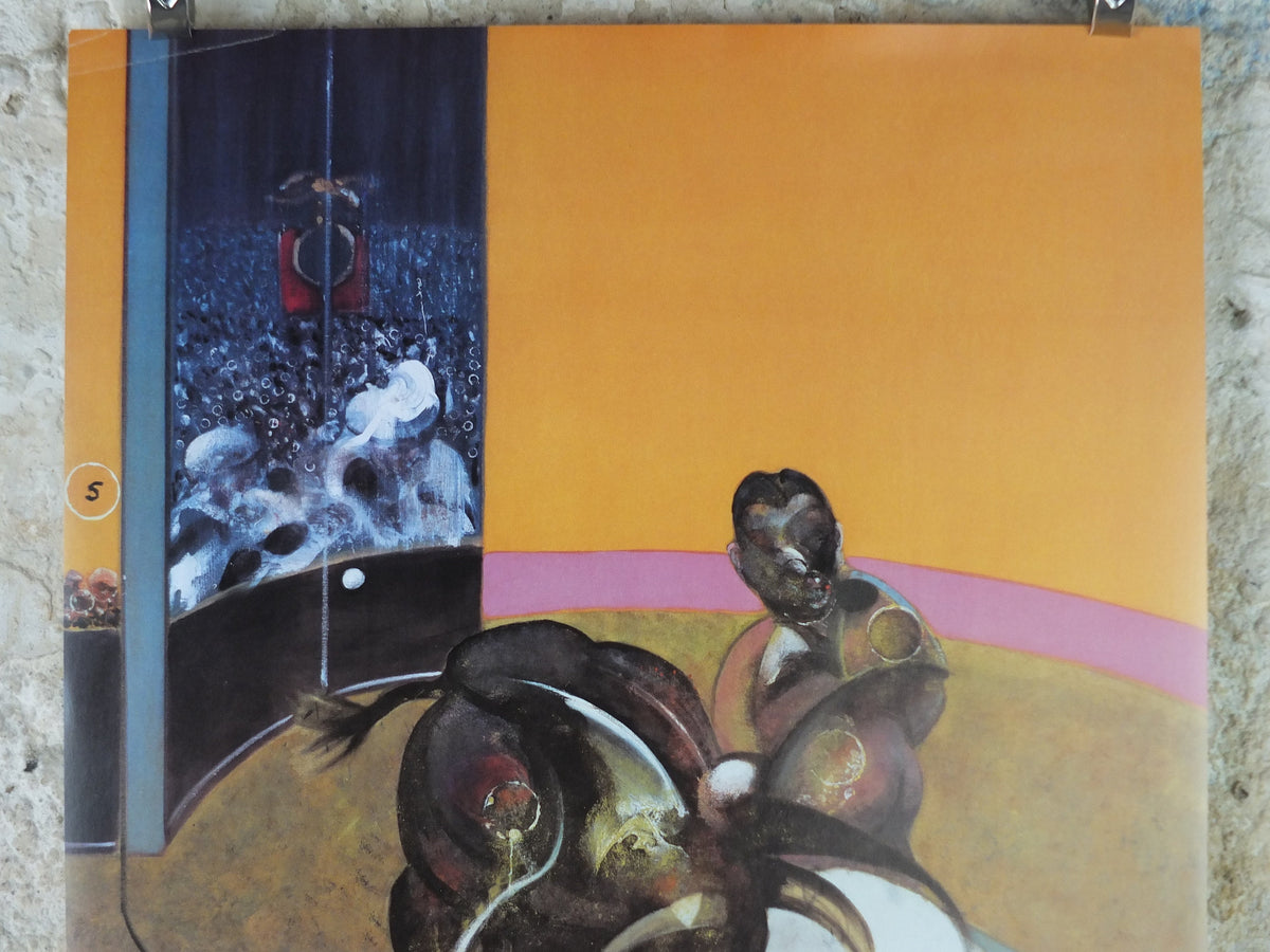 1995 Francis Bacon Poster, Study for a Bullfight 1969, Maeght, Figurative Realism, gallery exhibition, wall art decor