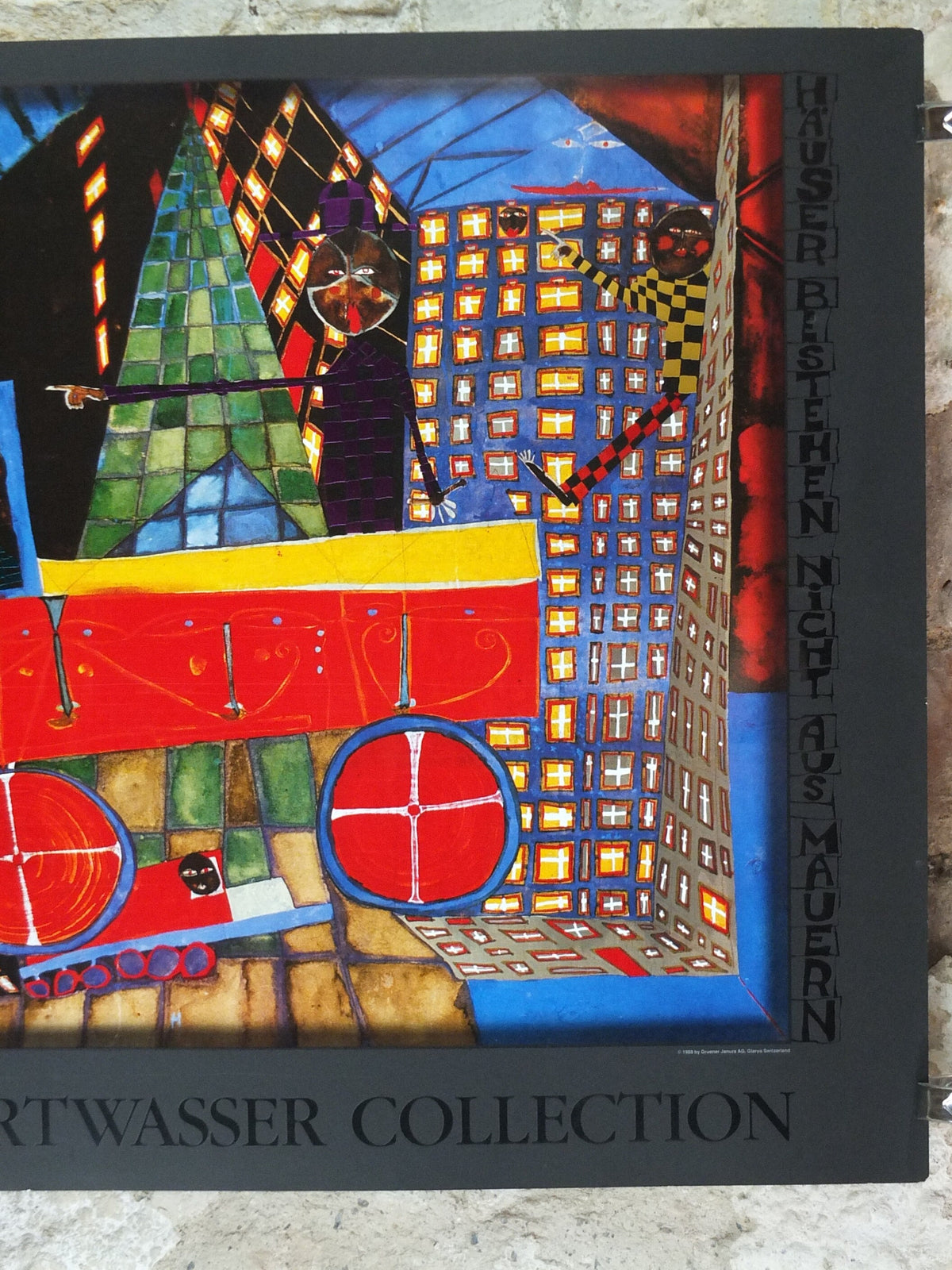 1988 Friedensreich Hundertwasser Poster, Day Dreaming Truck Driver with his Houses 1952, wall art decor