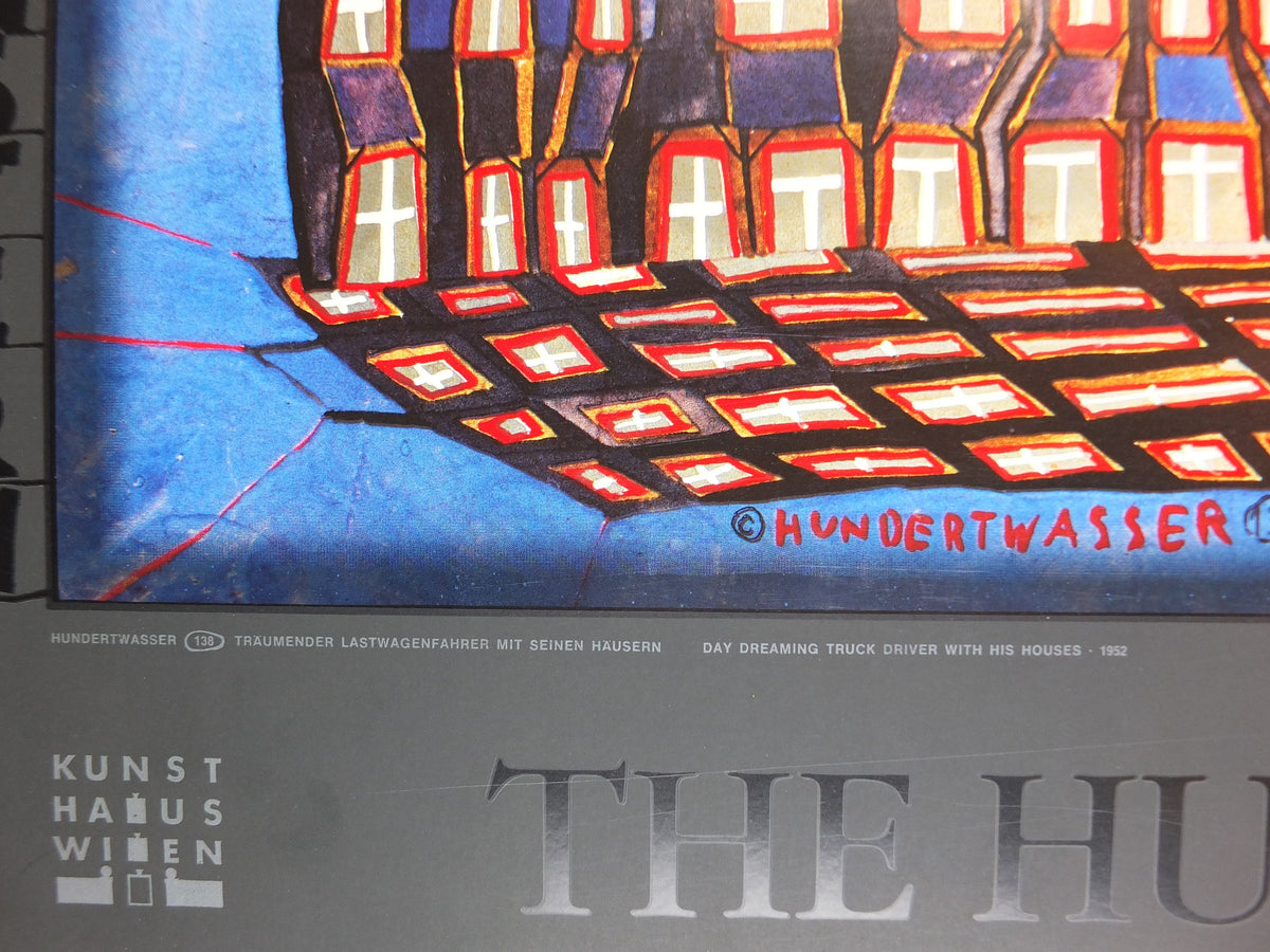 1988 Friedensreich Hundertwasser Poster, Day Dreaming Truck Driver with his Houses 1952, wall art decor