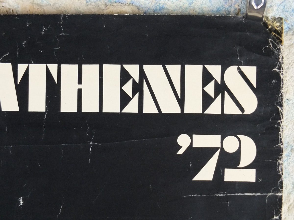 1972 Festival of Athens Poster, classical Greek sculpture, travel tourism, holiday vacation, wall art decor