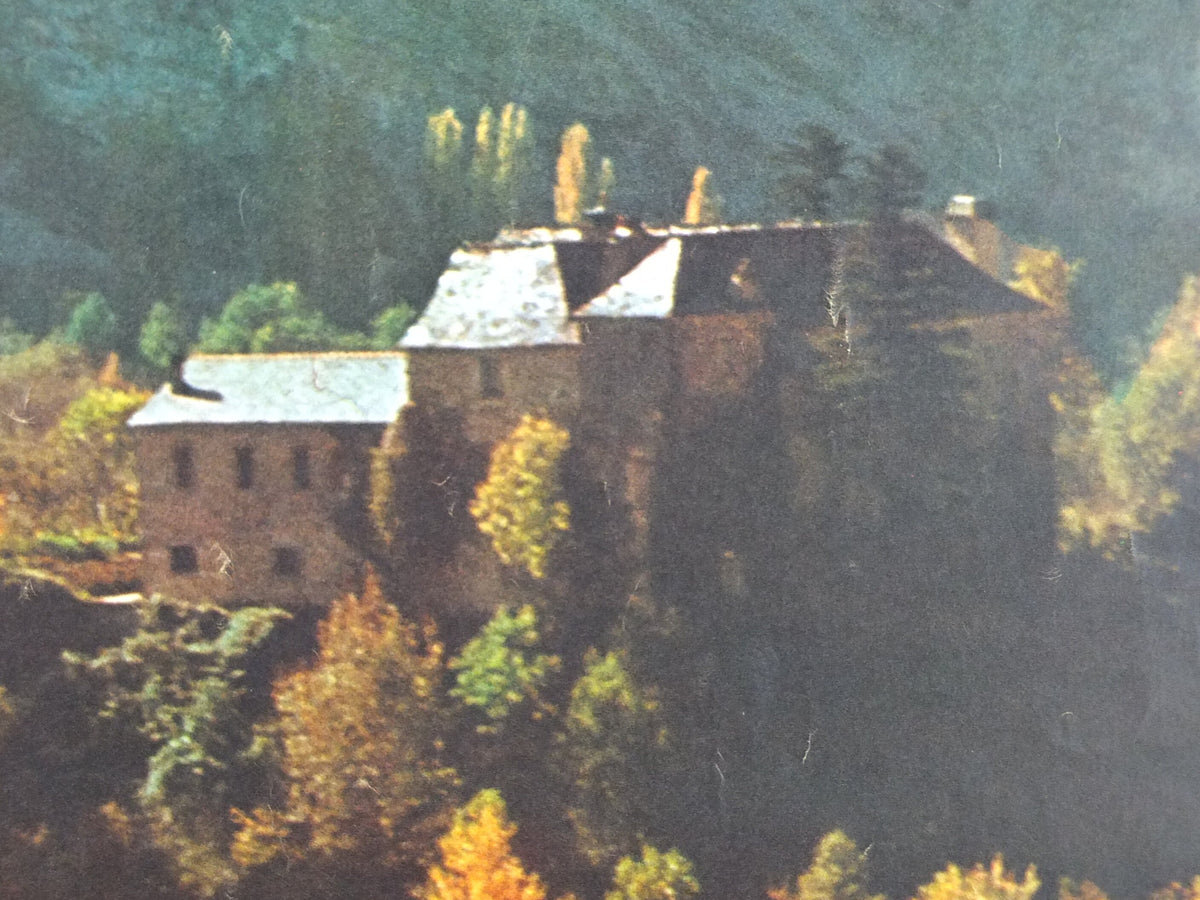 1960s Autumn in Languadoc Roussillon Poster, Ispagnac, printed by French Government, travel tourism, wall art decor