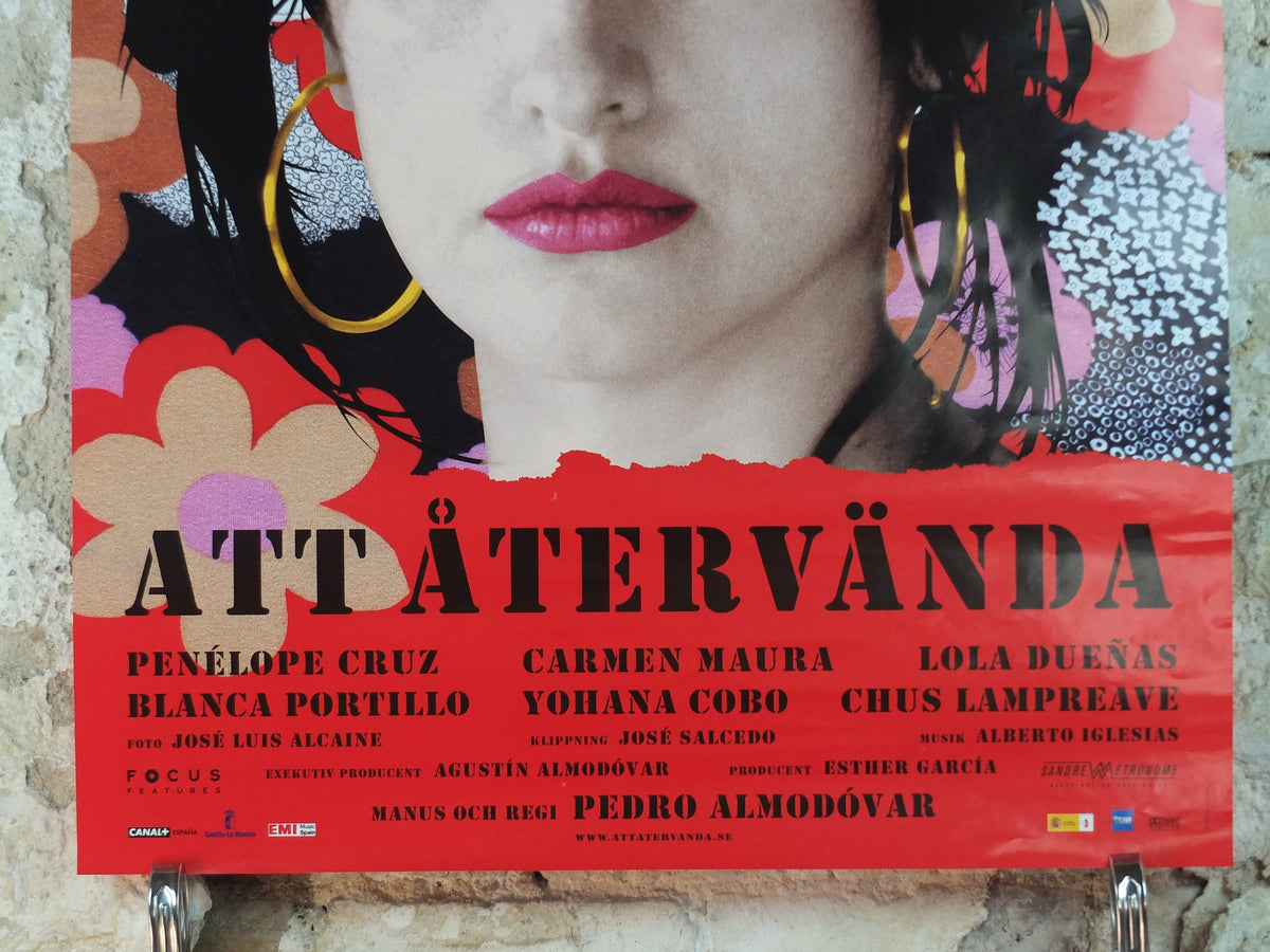 2006 Volver Poster, Pedro Almodóvar, Penelope Cruz, To go back, Att återvända, double sided, wall art cinema film memorabilia