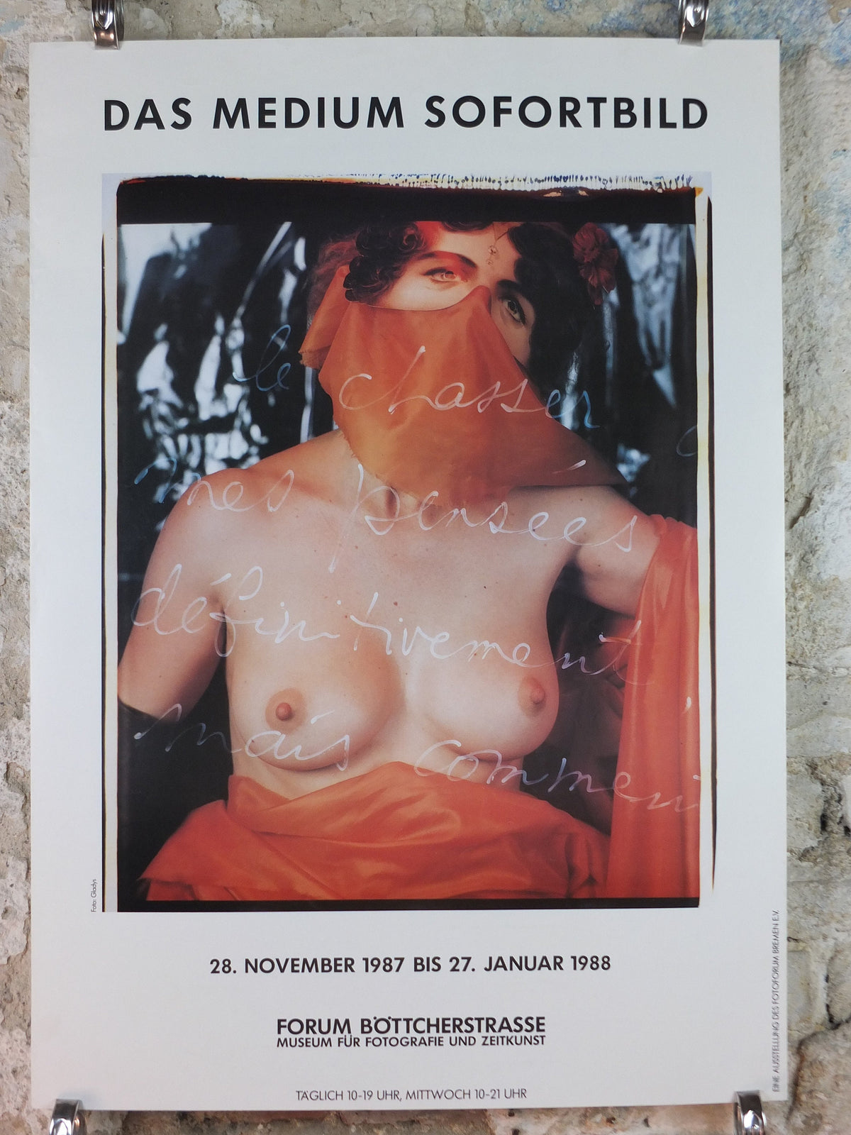 1987 Artistic Topless Photography Poster, Forum Bottcherstrasse Museum, Photografie und Zeitkunst, artist gallery exhibition wall art decor