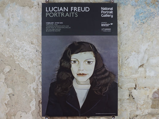 2012 Lucian Freud Poster, Girl in a Dark Jacket 1947, National Portrait Gallery, Figurative Realism, gallery exhibition, wall art decor