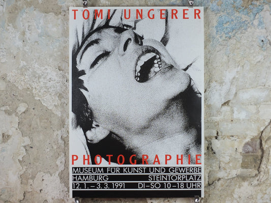 1991 Tomi Ungerer Poster, Face of a Woman, Photography, gallery exhibition, wall art decor