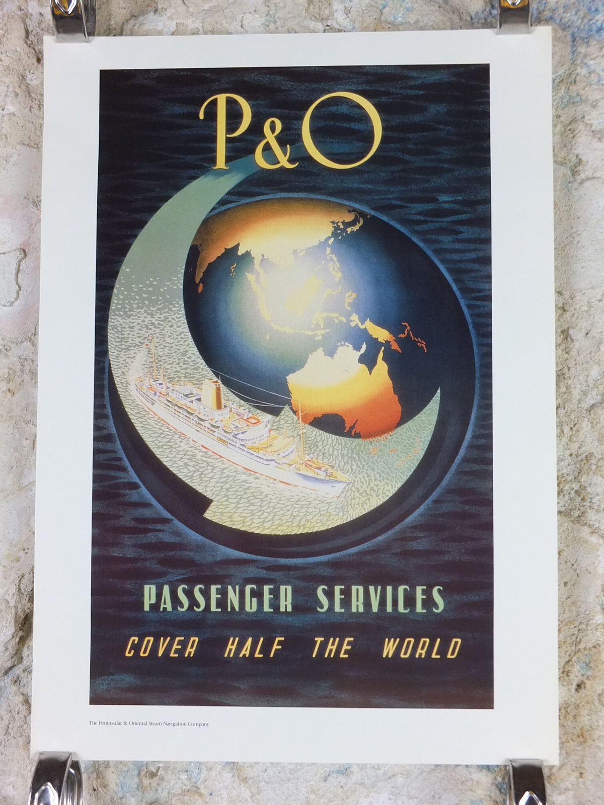 1980s P&O Travel Poster, Moments from the Peninsular and Oriental Steam Navigation Company Poster Collection, travel tourism, wall art decor