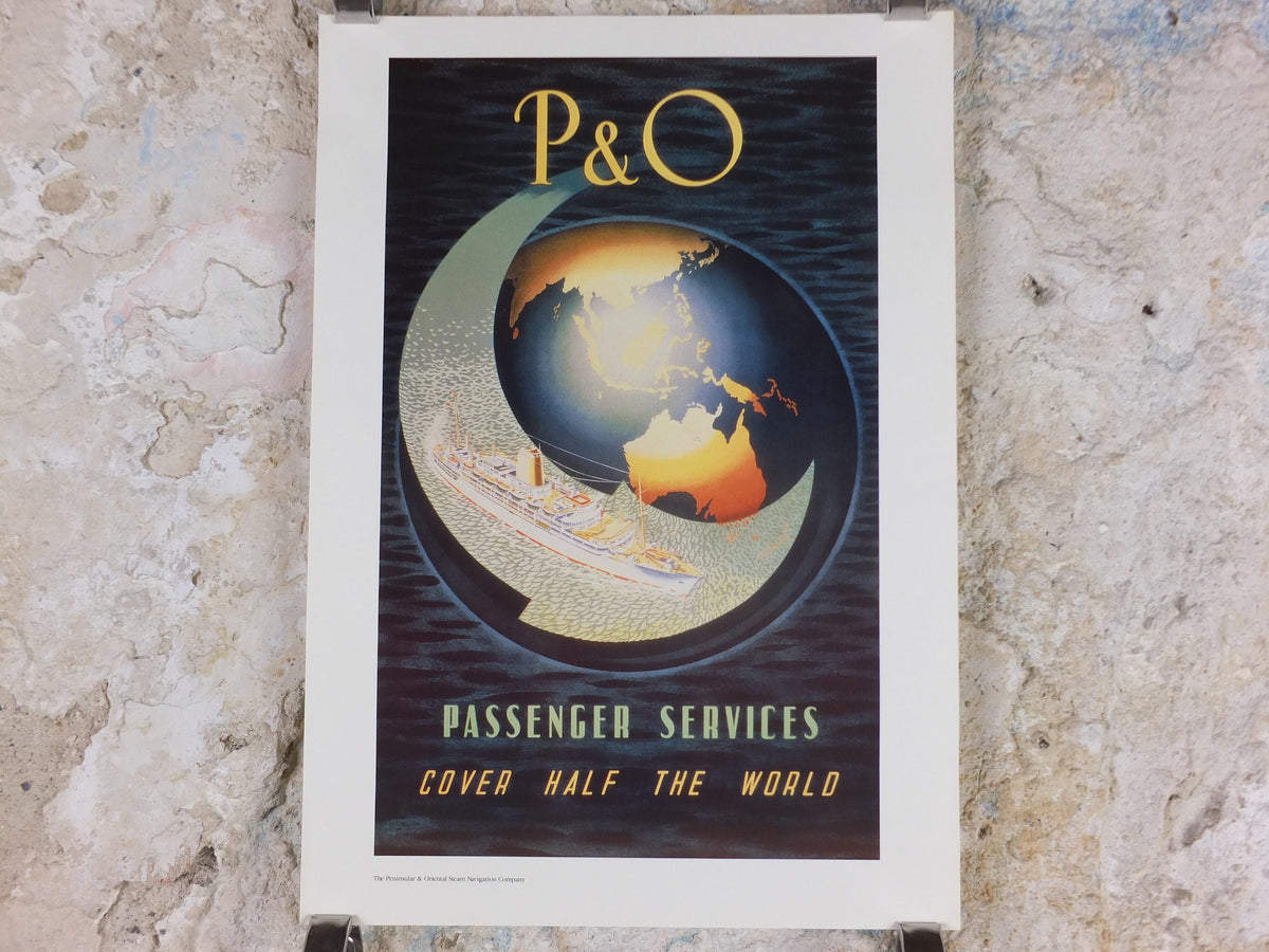 1980s P&O Travel Poster, Moments from the Peninsular and Oriental Steam Navigation Company Poster Collection, travel tourism, wall art decor