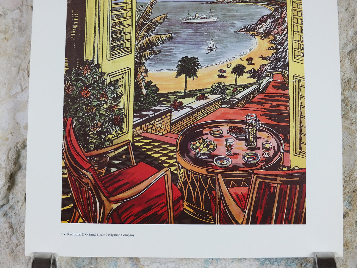 1980s P&O Travel Poster, Moments from the Peninsular and Oriental Steam Navigation Company Poster Collection, travel tourism, wall art decor